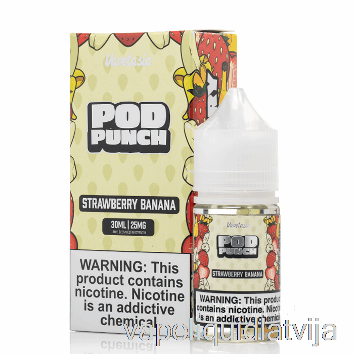 Zemeņu Banāns - Vapetāzijas Pāksts Punča Sāļi - 30ml 25mg Vape šķidrums